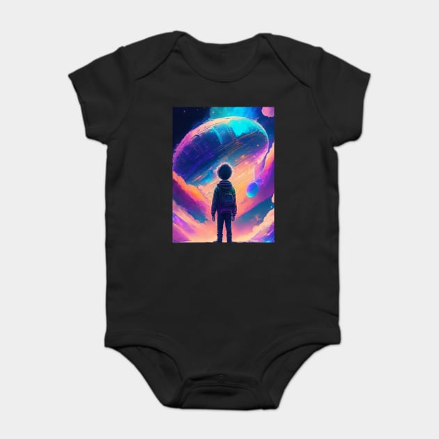 SPACE AND LOST BOY Baby Bodysuit by Prinyos